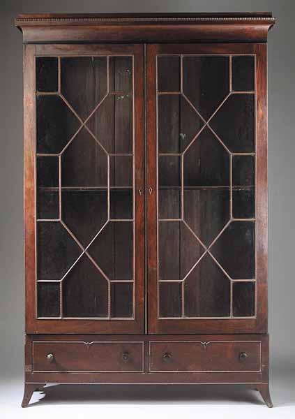 Appraisal: A Good American Walnut Faux Bois Rosewood Bookcase c Baltimore