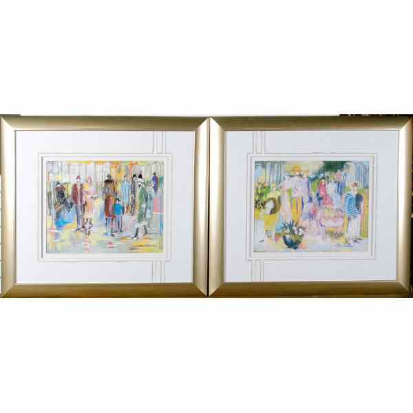 Appraisal: Pair of French Impressionist Prints th Century A pair of