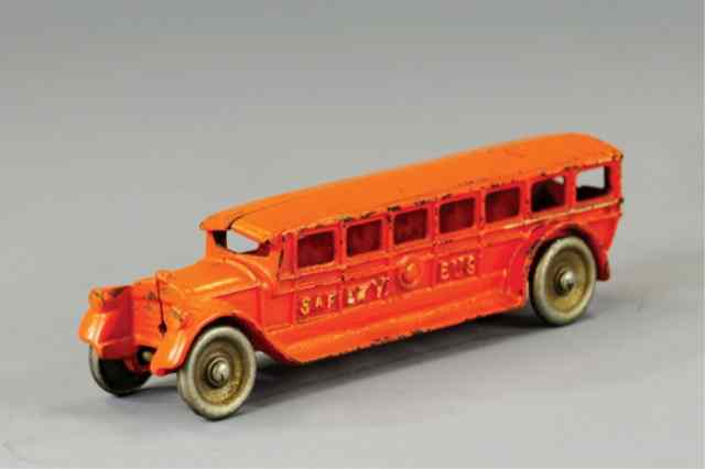 Appraisal: KILGORE ''SAFETY'' BUS Cast iron painted in orange overall white