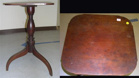 Appraisal: Candlestand early th C square top with ovolo corners turned