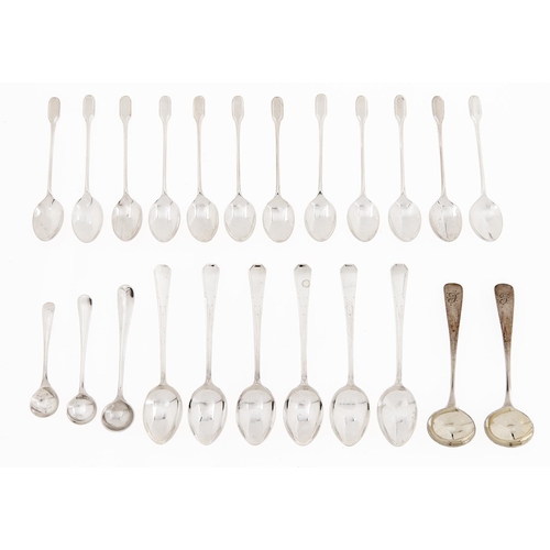 Appraisal: Miscellaneous English silver coffee and salt spoons th c ozs