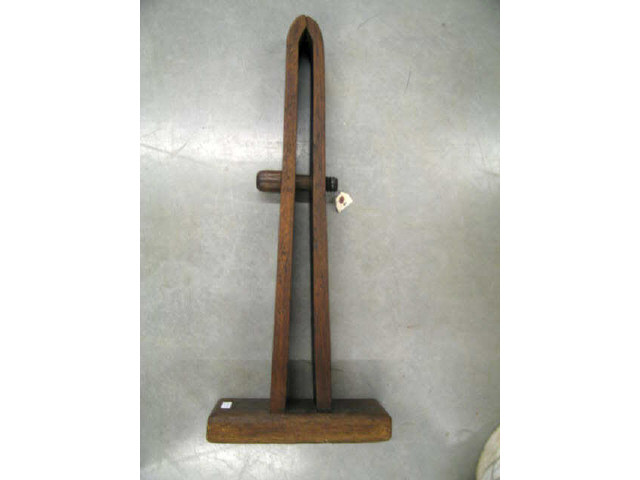 Appraisal: Early Wooden Clamp Floor Model