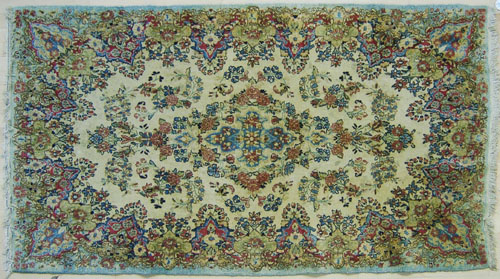 Appraisal: Kirman throw rug ' x '