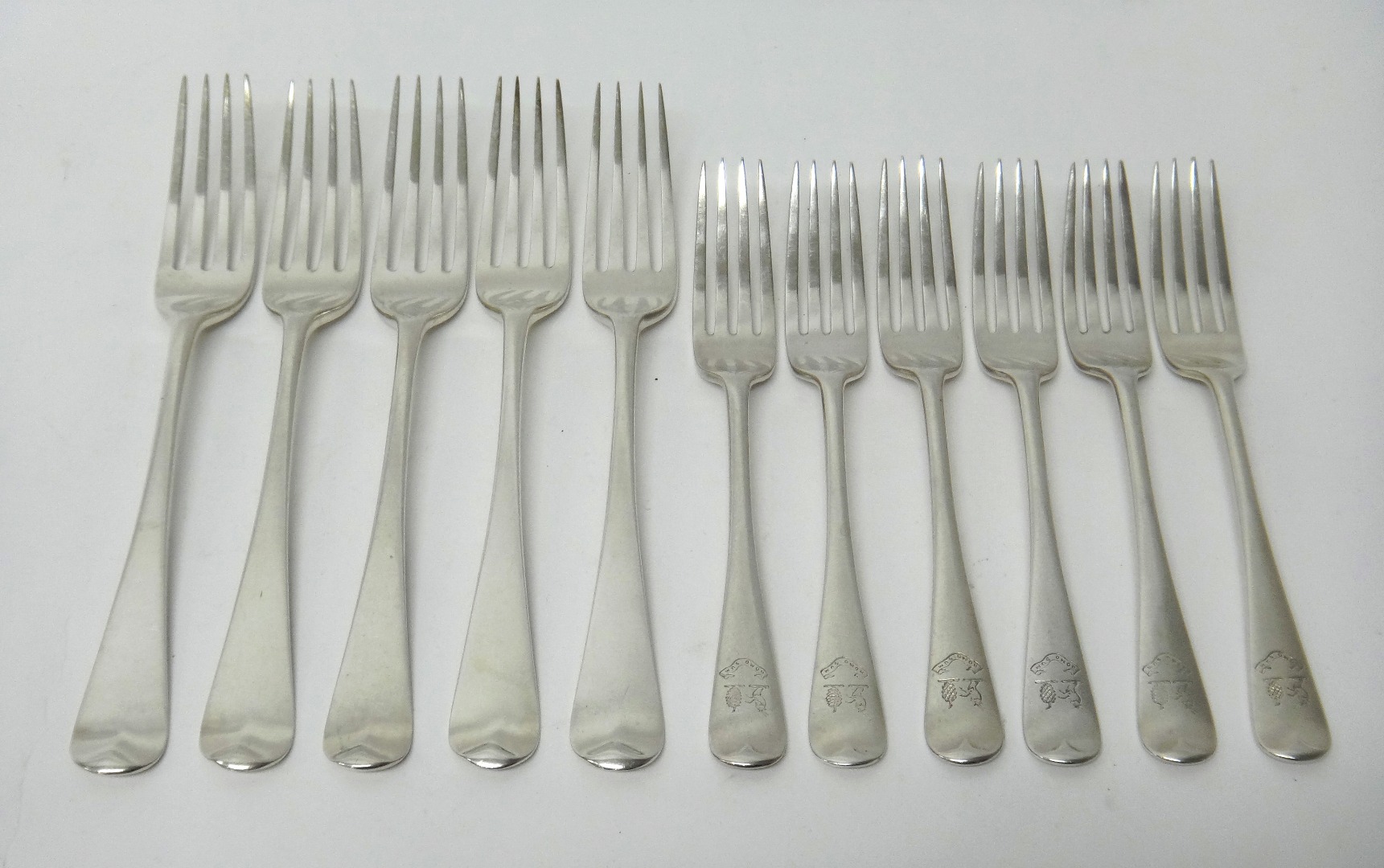 Appraisal: Silver Old English pattern table flatware comprising five George III