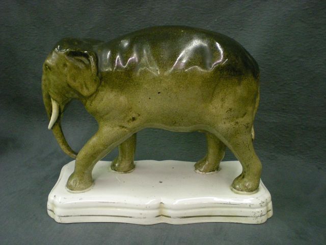 Appraisal: handsome elephant Staffordshire figurine naturalized not a circus elephant on