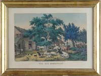 Appraisal: N CURRIER Publisher th Century THE OLD HOMESTEAD Conningham Medium