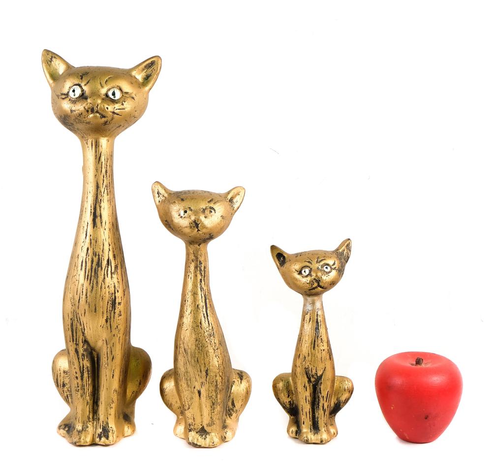 Appraisal: Set of three Mid Century Modern ceramic long neck cats