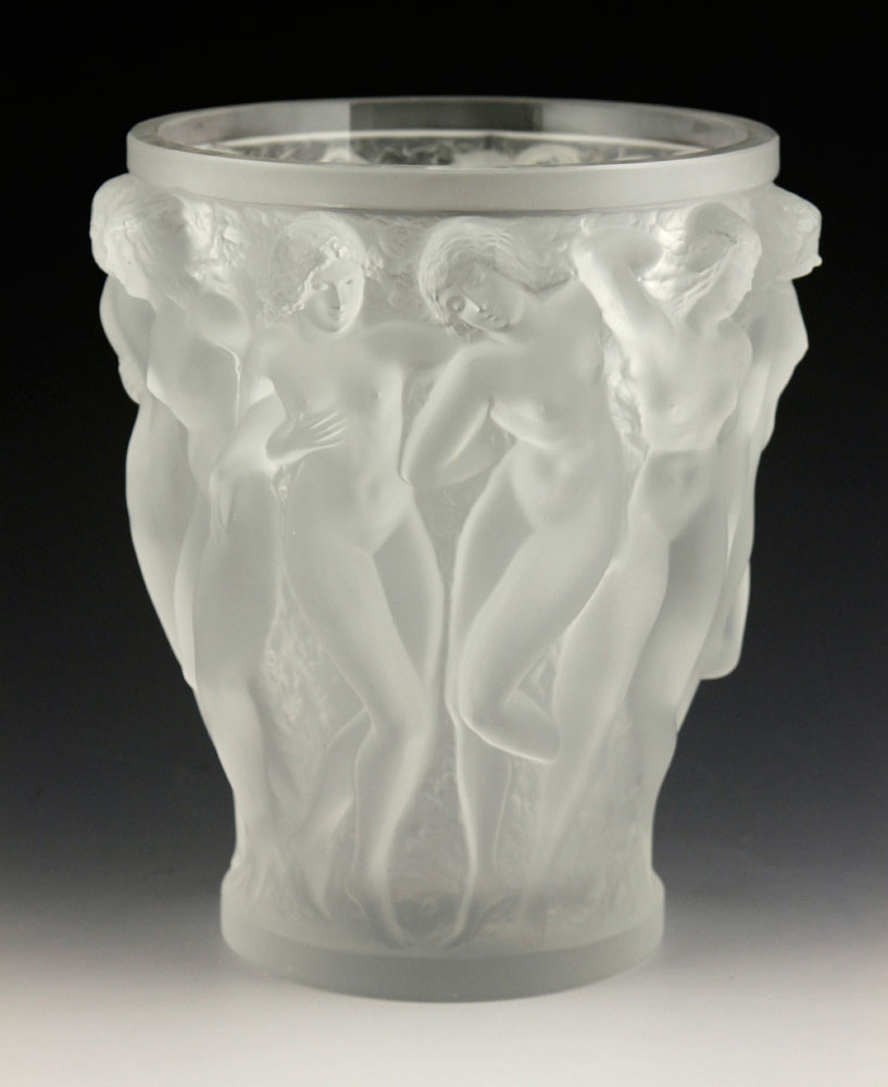 Appraisal: - Lalique Bacchantes Vase Mid th century Lalique Bacchantes vase