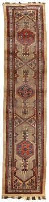 Appraisal: Serab runner repeating serrated diamond motifs on camel field similar