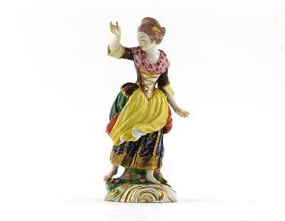 Appraisal: A Samson figure of a dancing girl after Derby raised