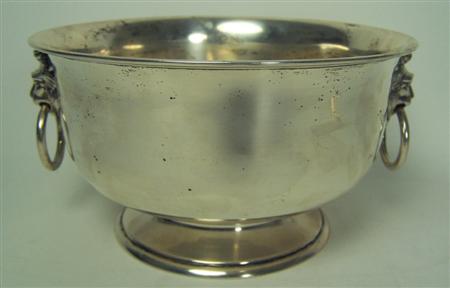 Appraisal: A twin handled bowl London of simple form with reeded