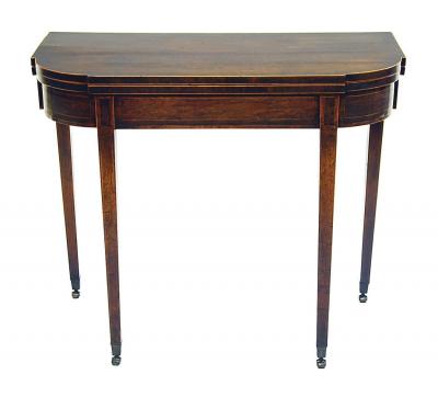 Appraisal: A GEORGE III MAHOGANY TEA TABLE of shaped rounded oblong