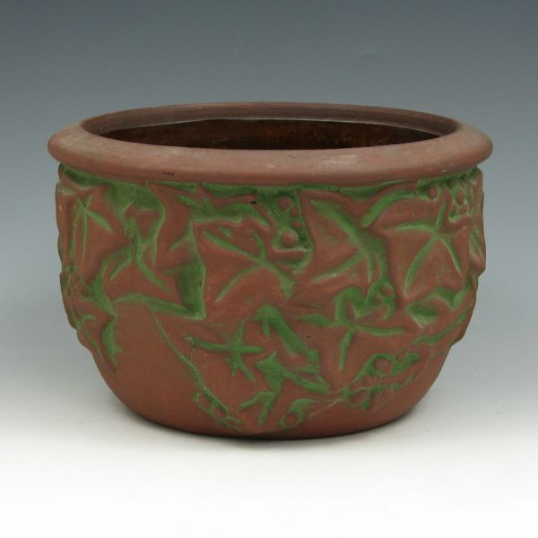 Appraisal: Peters Reed Moss Aztec jardiniere with ivy signed Ferrel in