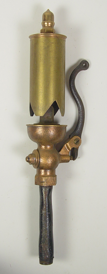 Appraisal: Brass Steam Whistle Single note whistle Acorn finial Steel lever