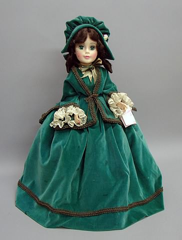 Appraisal: - Vinyl Scarlett portrait doll Dressed in tagged green velveteen