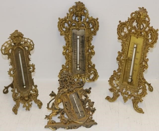 Appraisal: COLLECTION OF FOUR LATE TH CENTURY SIGNEDBRADLEY AND HUBBARD THERMOMETERS