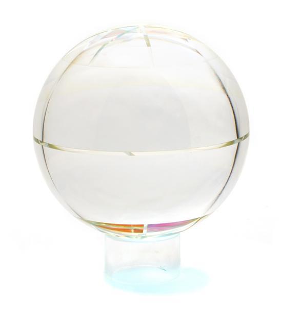 Appraisal: A Glass Sculpture Paul Manners Perseus of spherical form titled