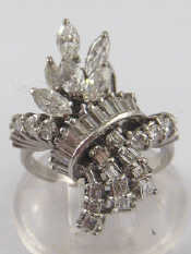 Appraisal: An carat white gold diamond ring designed as a wheat