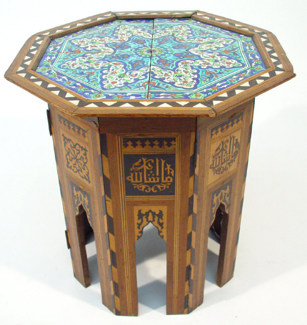 Appraisal: Anglo-Indian octagonal hardwood occasional table with inlaid panels the top