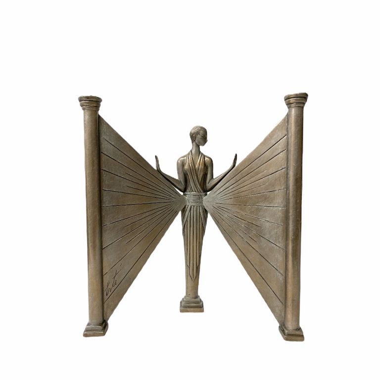 Appraisal: Erte - Russian French LE FLAMBEAU LE FLAMBEAU bronze candlestick