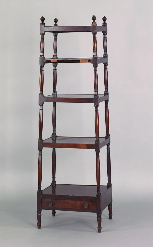 Appraisal: Regency mahogany five tier tag re early th c h