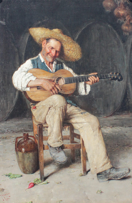 Appraisal: GIARDIELLO Giuseppe Italian - ''The Guitar Player'' The Scene Depicts