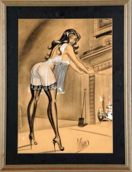 Appraisal: Pinup Art by WMP Description Features a girl by a