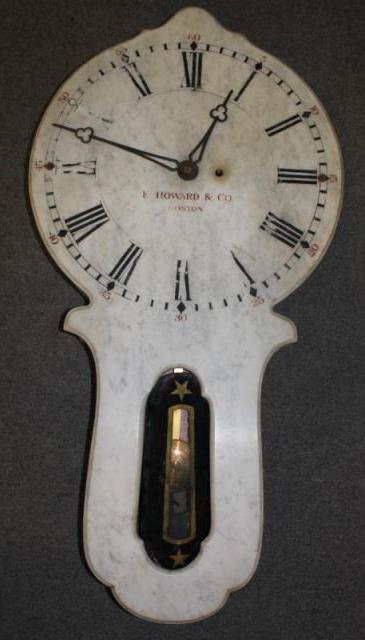 Appraisal: E Howard Co Boston Marble Face Clock Clock signed on