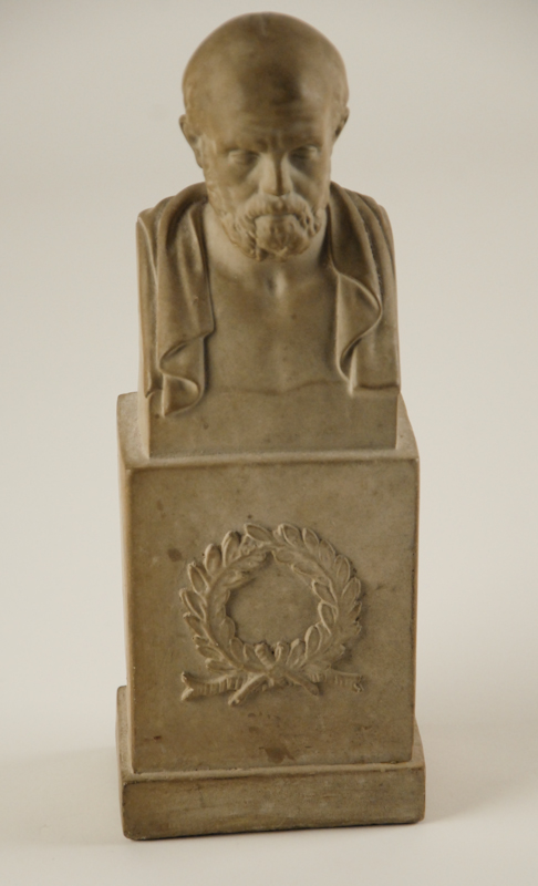 Appraisal: A th C Stone Bust of Homer plinth base with