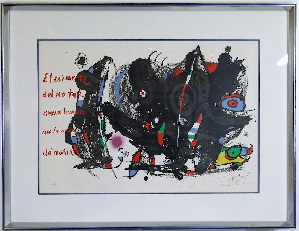 Appraisal: Joan Miro - Spanish Surreal Litho SIGNED Joan Miro -