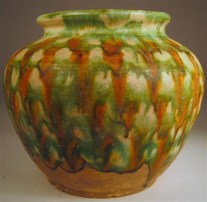 Appraisal: Chinese sancai glazed pottery jartang dynasty