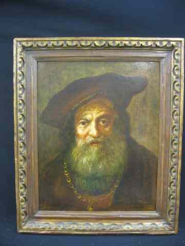 Appraisal: Schoorman Oil Rabbi on canvas Dutch artist image area ''