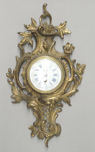 Appraisal: A Louis XV style gilt bronze cartel clock early th