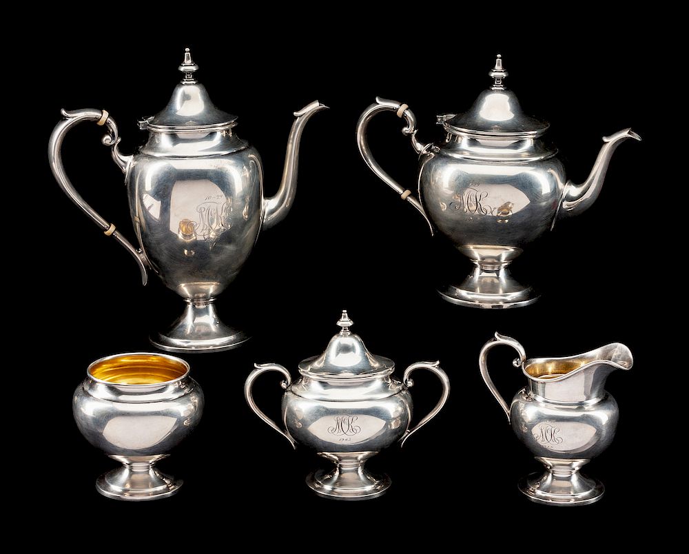 Appraisal: An American Silver Five-Piece Tea and Coffee Service An American