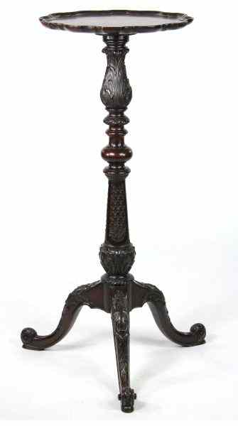 Appraisal: George II Style Plant Stand th century mahogany shaped piecrust