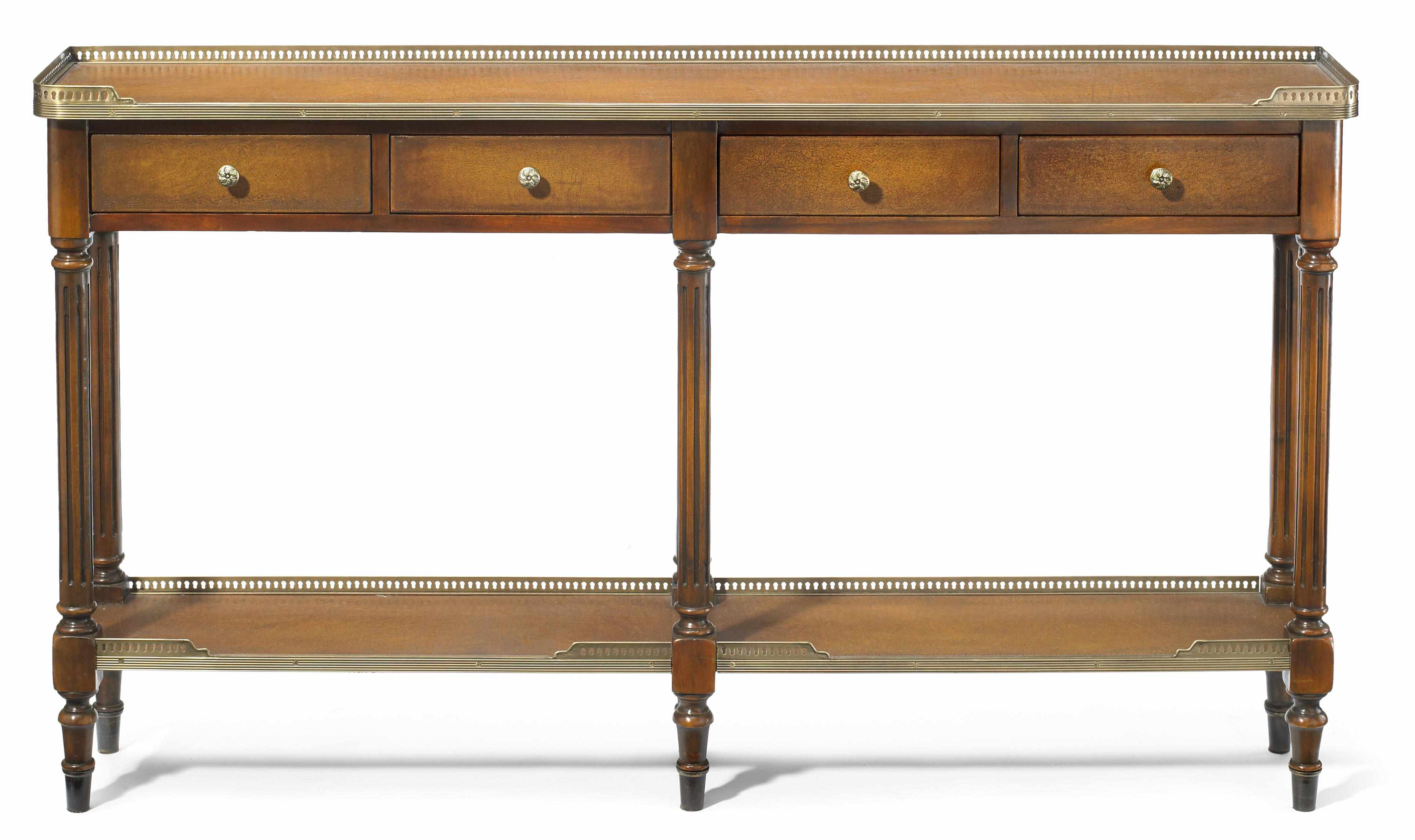 Appraisal: A George III style brass mounted mahogany side table height