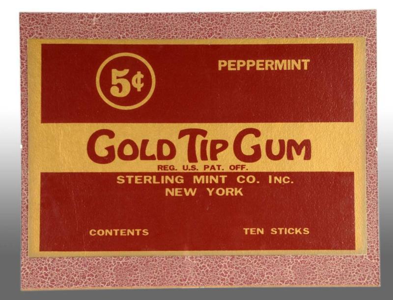 Appraisal: Gold Tip -Cents Gum Sign for Peppermint Description Circa s