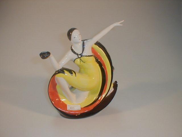 Appraisal: A Fieldings Devonware Art Deco style figure of a dancer