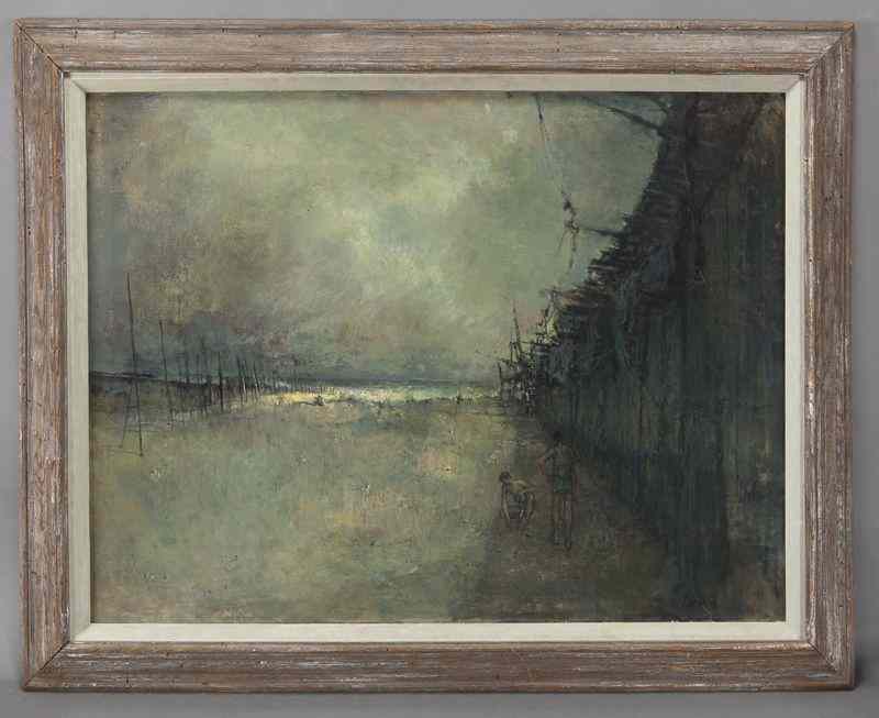 Appraisal: John Guerin ''Seashore'' oil on canvascirca Signed lower right ''Guerin''