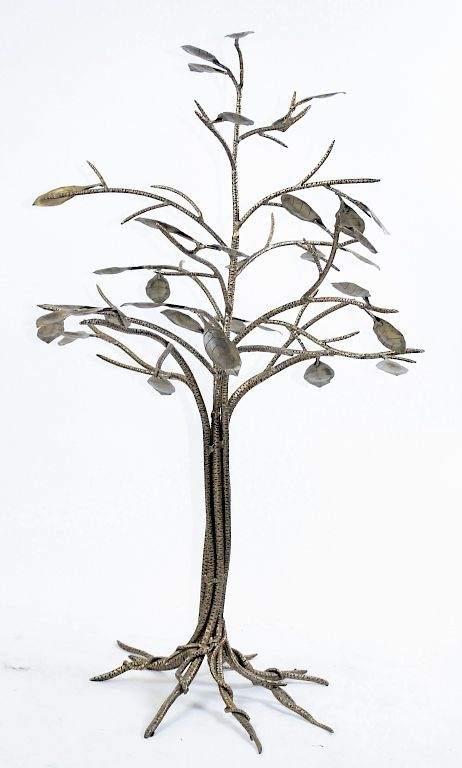 Appraisal: Jay Strongwater Brass Metal Tree Art Sculpture Jay Strongwater brutalist