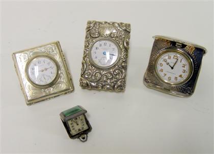 Appraisal: Three American sterling silver travel clocksearly th century