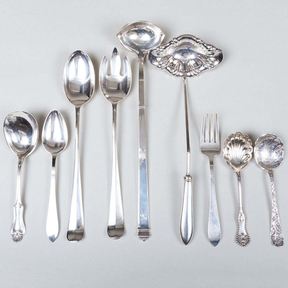 Appraisal: Group of Tiffany Co and American Silver Serving Pieces Marked