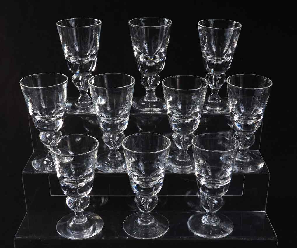 Appraisal: PIECE SET OF STEUBEN CRYSTAL STEMS Each '' Signed