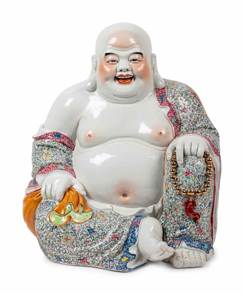 Appraisal: A Large Chinese Famille Rose Porcelain Figure of Laughing Buddha