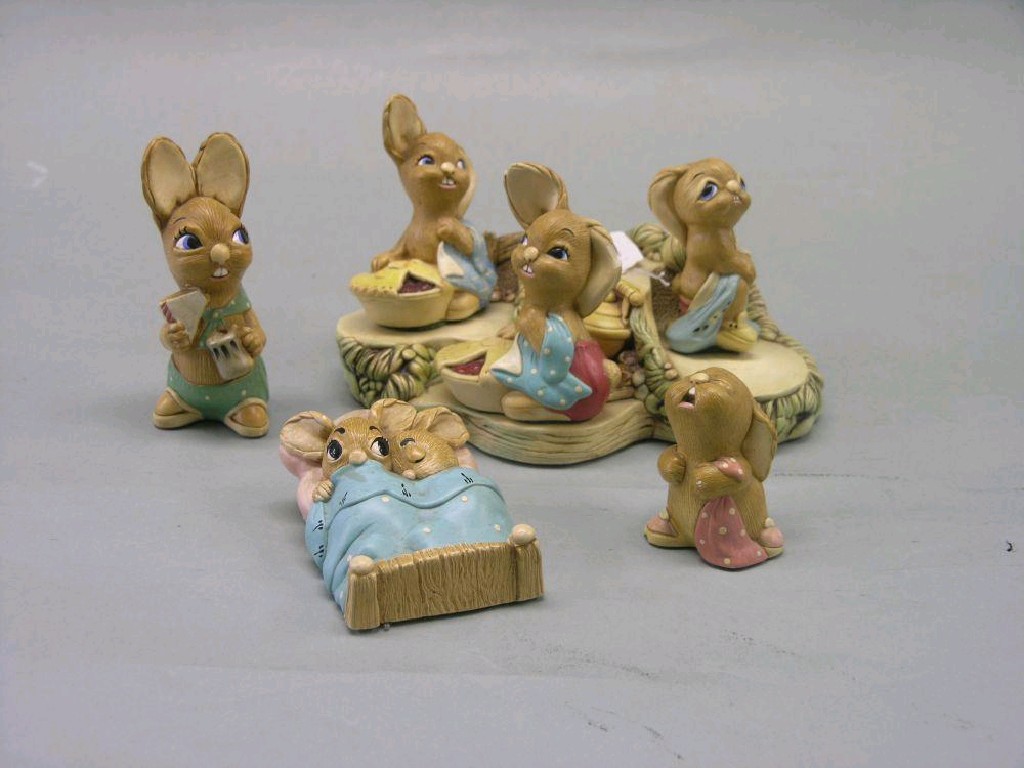 Appraisal: Six Pendelfin figures Twins Barney Muncher a f Totty and