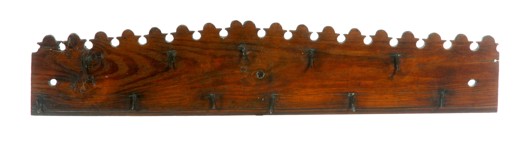 Appraisal: GAME RACK European mid th century pine Scalloped crest and