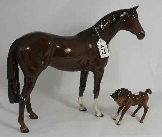 Appraisal: Beswick large Hunter and Foal