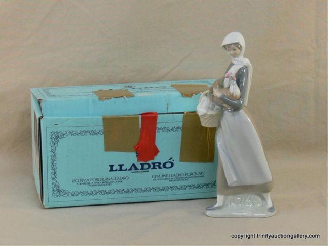 Appraisal: Lladro Girl with Cockerel Figurine Retired - issued in and