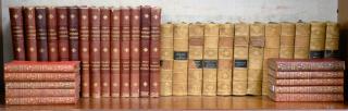 Appraisal: Group of leatherbound books three sets total Group of leatherbound