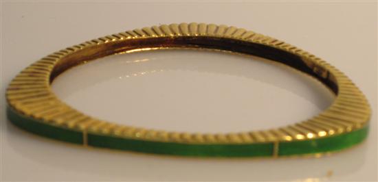 Appraisal: Tiffany Co K gold and enamel bracelet triangular form with